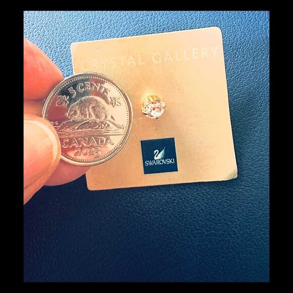 Swarovski Crystal Tie Tack Lapel Pin / Push Pin. - Picture 3 of 3